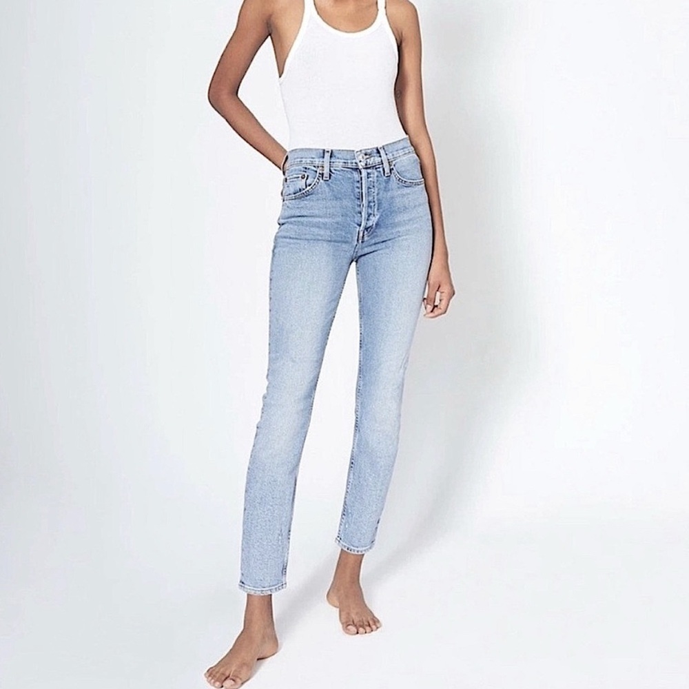 Re/Done high rise ankle crop stretch